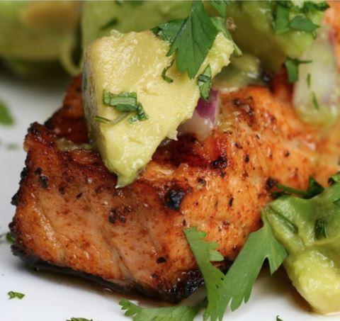 Grilled Salmon With Avocado Salsa