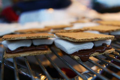 S'mores Cooked on Grilling Tables