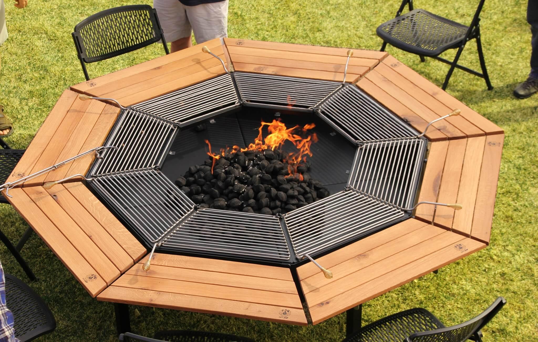 The Jag 8 Octagon BBQ Grill and Fire Pit Ultimate Party Table Jag Grills